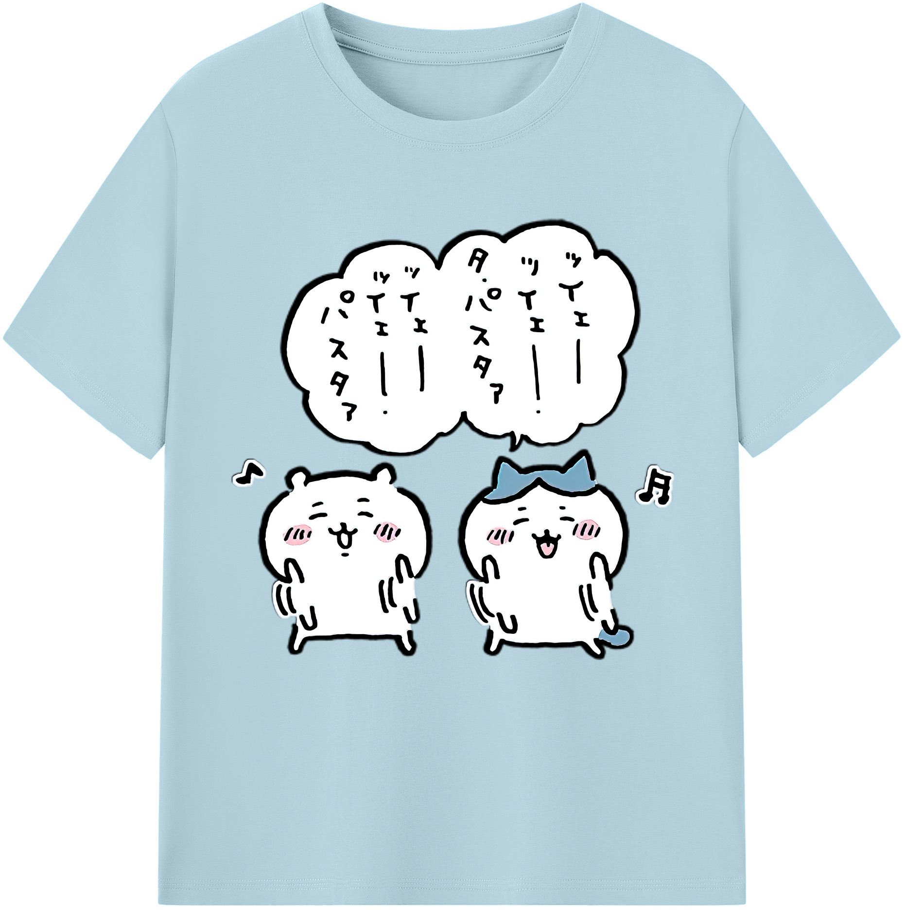 （画像用） ちいかわ ハチワレ Chii-kawa hachiware 綿100％半袖Tシャツ（フロントプリント）